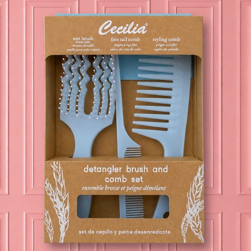 SET CEPILLO PEINAR + 2 PEINETAS TZ-803-3PCS